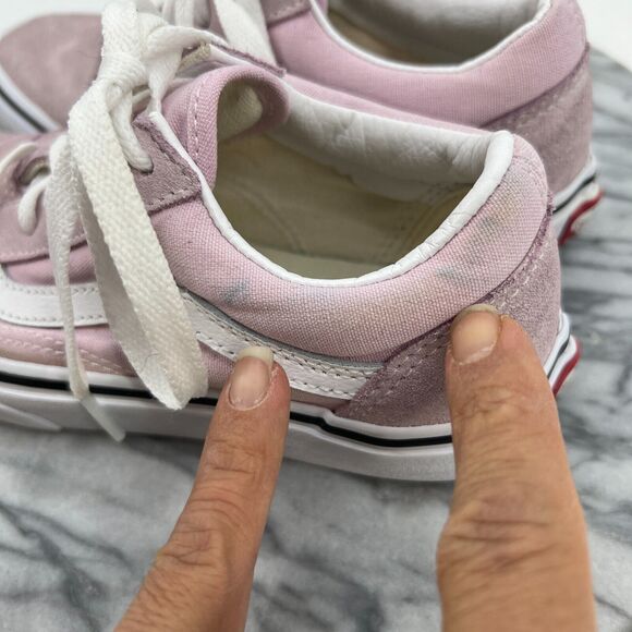 Vans Old Skool Sneakers Youth 2 Pink Suede & Canvas Low Top Skateboarding Shoes - Picture 3 of 12